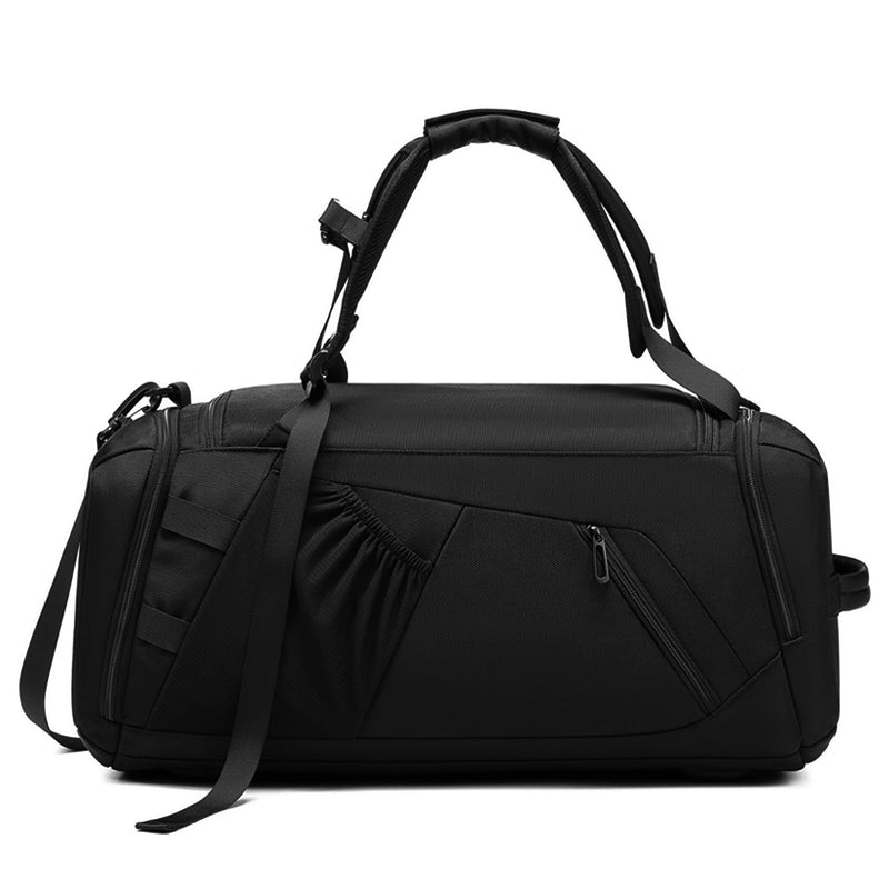 Oxford Duffel Bag with Separate Shoe Compartment – Black