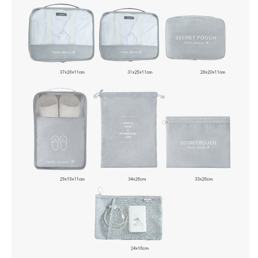 8-Piece Travel Luggage Organizer Set – Compression Packing Cubes for Suitcases