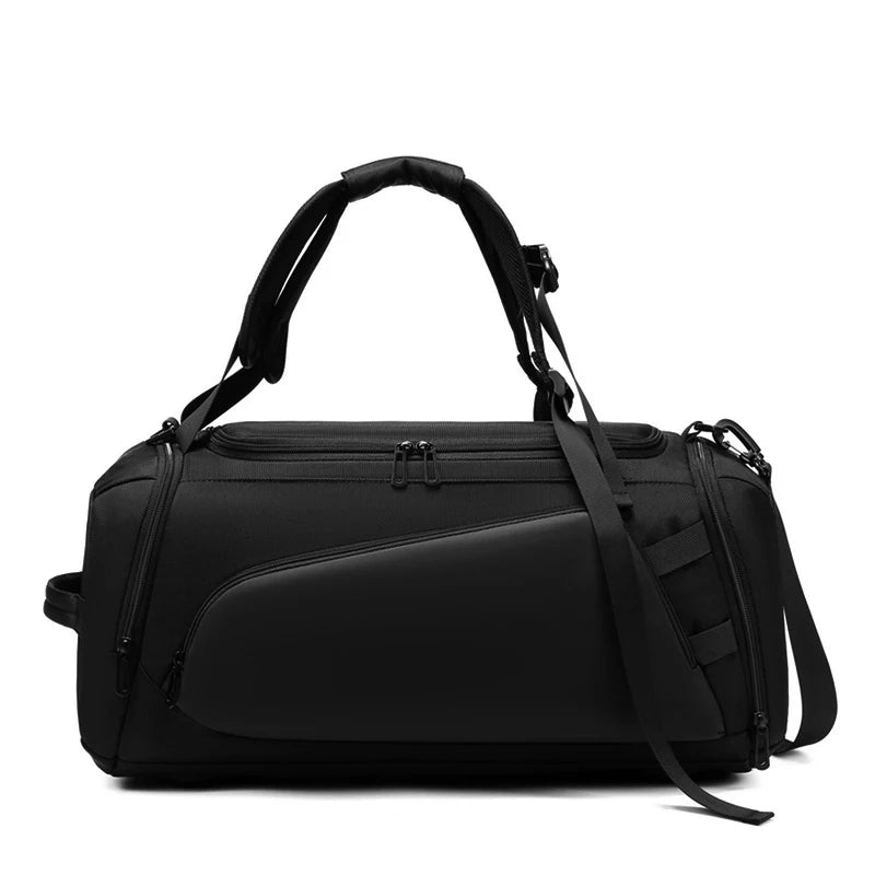 Oxford Duffel Bag with Separate Shoe Compartment – Black