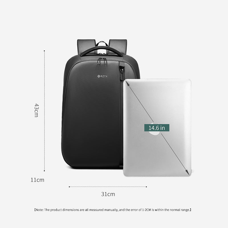 RZTX Waterproof Laptop Backpack with USB Charging - 20-35L Business Travel Bag