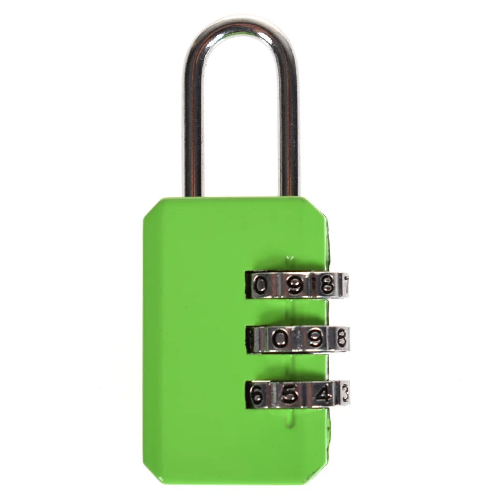 3-Digit Combination Luggage Lock – Small Metallic Padlock for Travel Bags