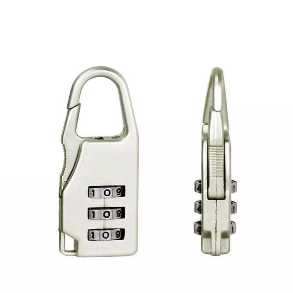 3-Digit Combination Luggage Lock – Small Metallic Padlock for Travel Bags