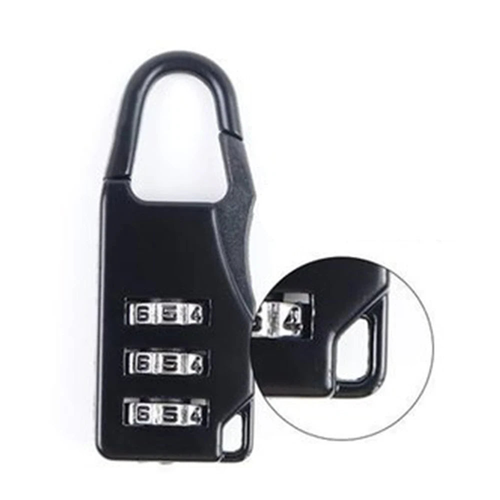 3-Digit Combination Luggage Lock – Small Metallic Padlock for Travel Bags