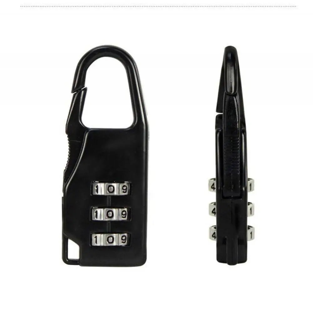 3-Digit Combination Luggage Lock – Small Metallic Padlock for Travel Bags