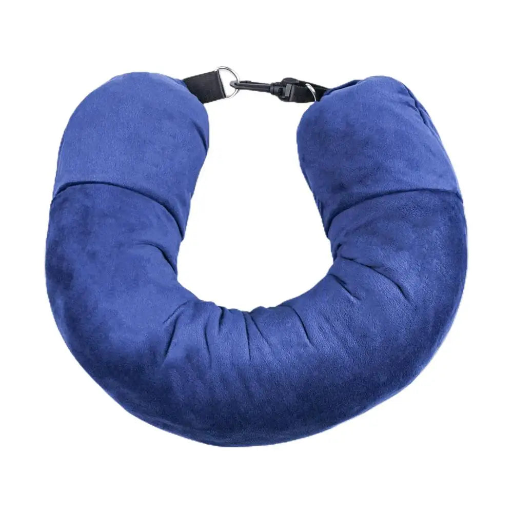 Stuffable U-Shaped Travel Neck Pillow – Portable Headrest and Storage Bag