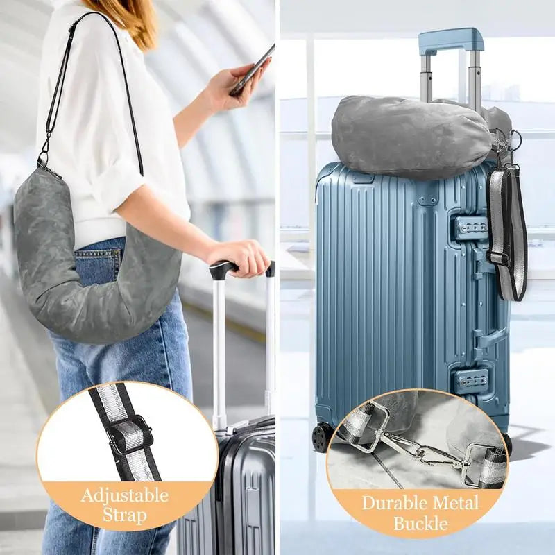 Stuffable U-Shaped Travel Neck Pillow – Portable Headrest and Storage Bag