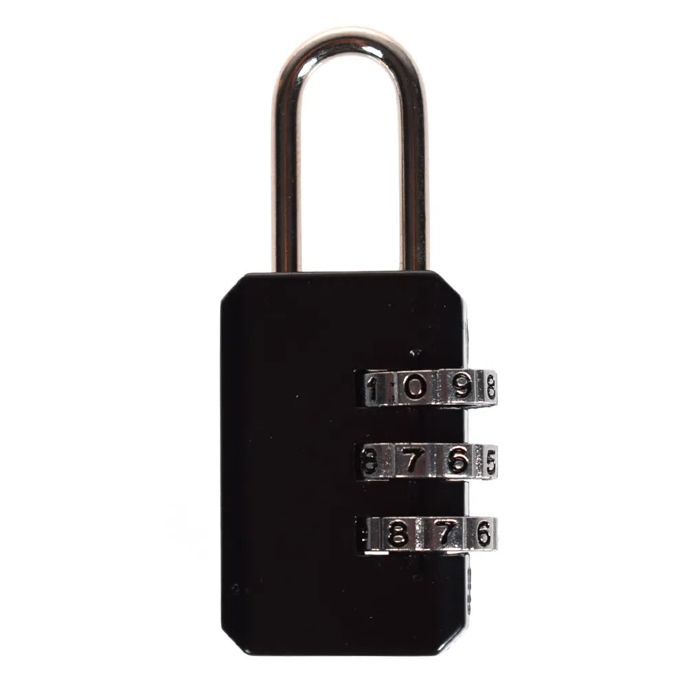 3-Digit Combination Luggage Lock – Small Metallic Padlock for Travel Bags